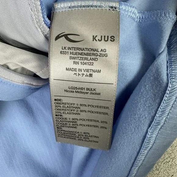 Kjus Jacket Womens Large 40 Blue Nina Midlayer Windbreaker Golf Course Logo - Picture 6 of 10